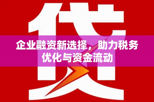 芦溪企业融资新选择，助力税务优化与资金流动