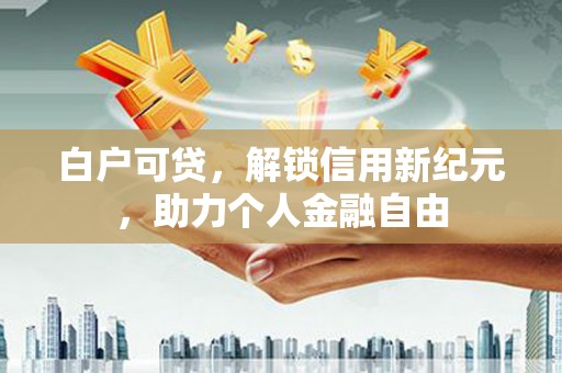芦溪白户可贷，解锁信用新纪元，助力个人金融自由
