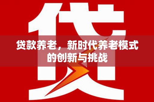 芦溪贷款养老，新时代养老模式的创新与挑战