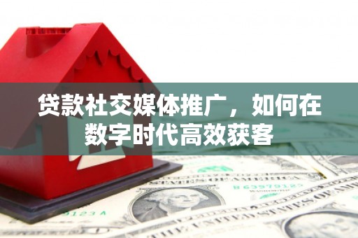 芦溪贷款社交媒体推广，如何在数字时代高效获客