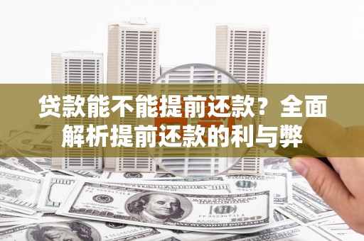 芦溪贷款能不能提前还款？全面解析提前还款的利与弊