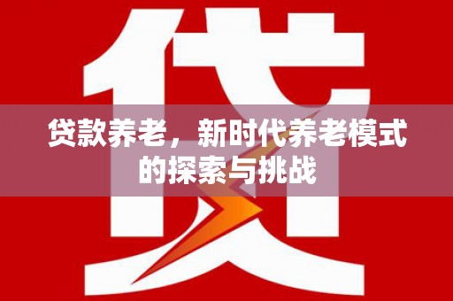 芦溪贷款养老，新时代养老模式的探索与挑战