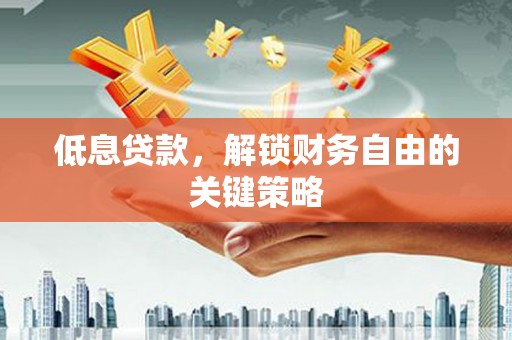 芦溪低息贷款，解锁财务自由的关键策略