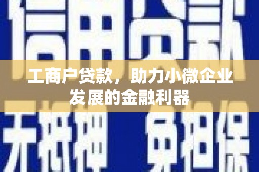 芦溪工商户贷款，助力小微企业发展的金融利器