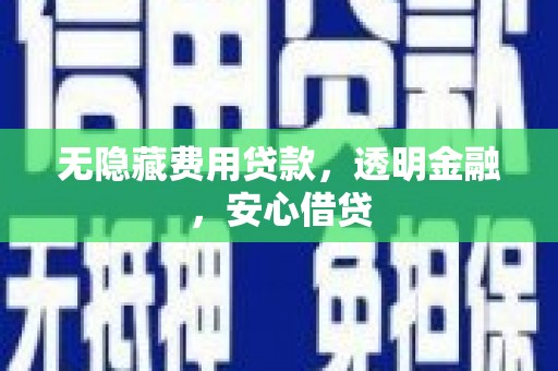 芦溪无隐藏费用贷款，透明金融，安心借贷
