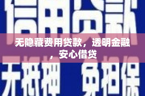 芦溪无隐藏费用贷款，透明金融，安心借贷